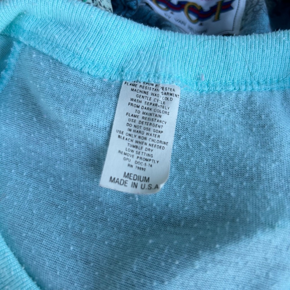 Vintage 70s Somebunny Loves You T Shirt Women Blue Bunny Graphic Raglan - Picture 3 of 7